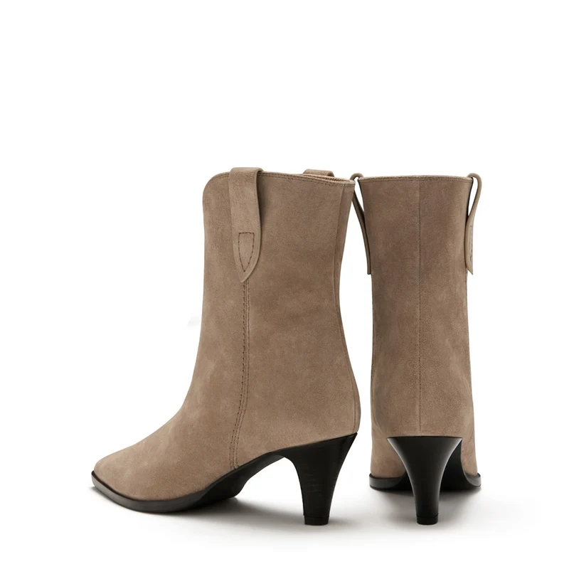 Isabel Bernard Bottes Louane en daim taupe IB53009-178-40