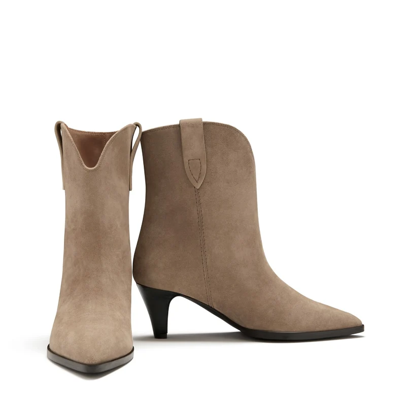 Isabel Bernard Bottes Louane en daim taupe IB53009-178-40