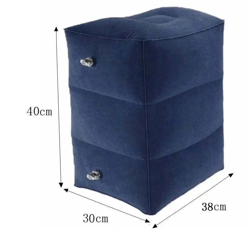 Repose-Pieds Gonflable Voyage | Coussin Réglable 3 Niveaux