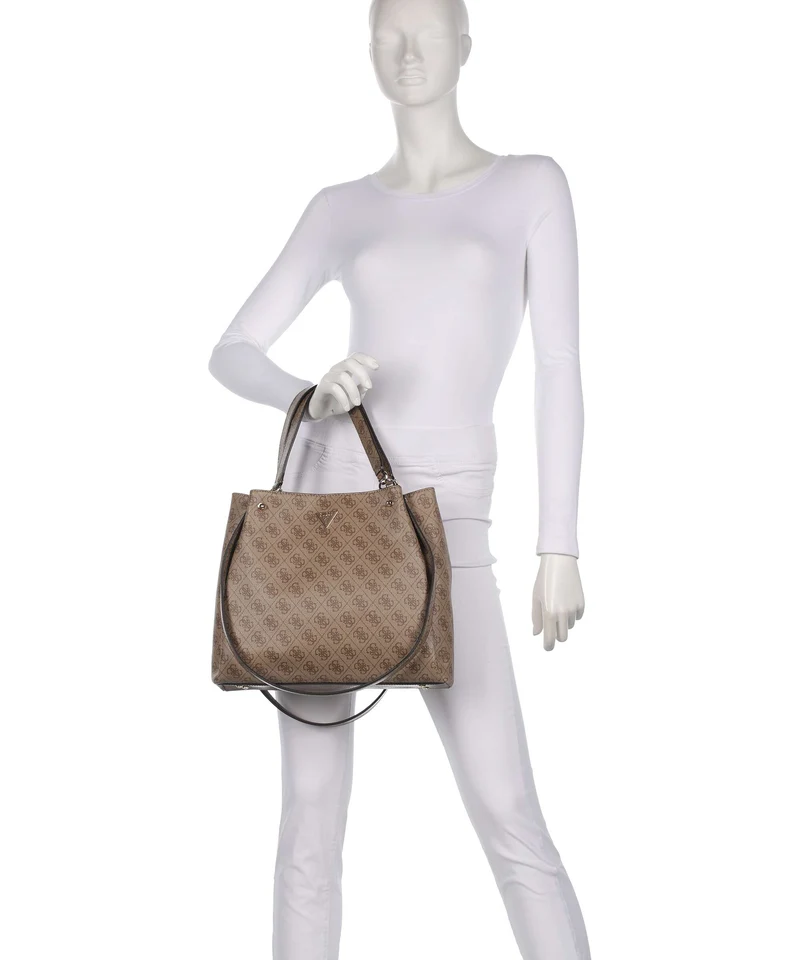 Guess Lorella Girlfriend Logo Sac à main latte logo