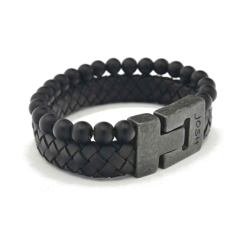 Josh Bracelet Noir 24966-BRA-VB/BLACK/L