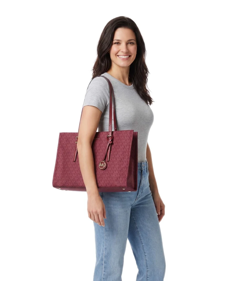 Michael Kors Zadie Medium Cabas deep red