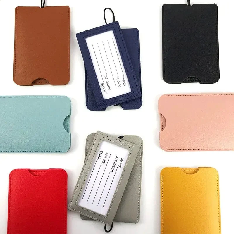 Porte Étiquette Bagage Soute | Pu Durable 7.5x11 Cm
