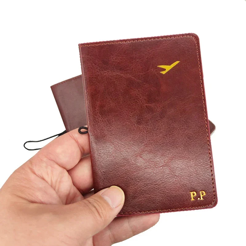 Pochette Passeport Personnalisée | Initiales en Lettres Dorées