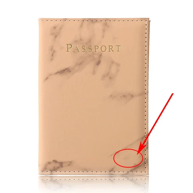 Pochette Passeport Personnalisée Marbrée | Initiales Dorées Chic