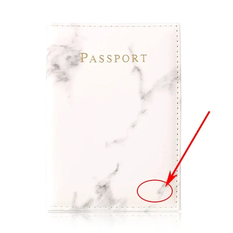 Pochette Passeport Personnalisée Marbrée | Initiales Dorées Chic
