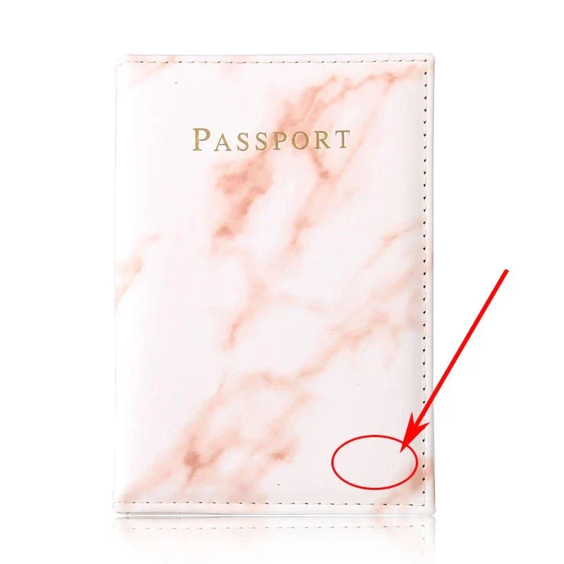 Pochette Passeport Personnalisée Marbrée | Initiales Dorées Chic