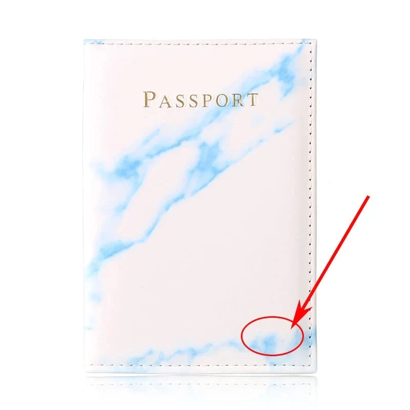 Pochette Passeport Personnalisée Marbrée | Initiales Dorées Chic