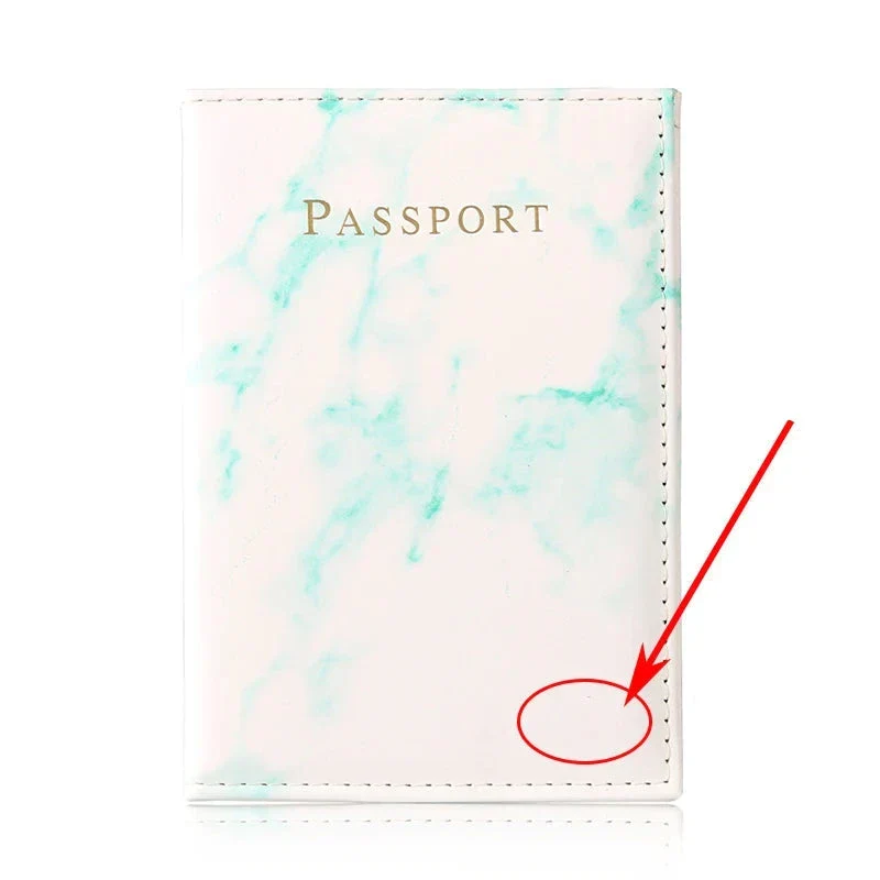 Pochette Passeport Personnalisée Marbrée | Initiales Dorées Chic