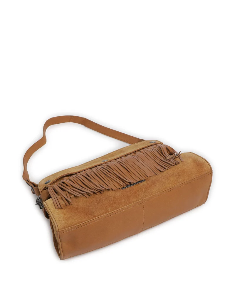 Spikes & Sparrow Suede Mix Madelon Sac porté épaule tan