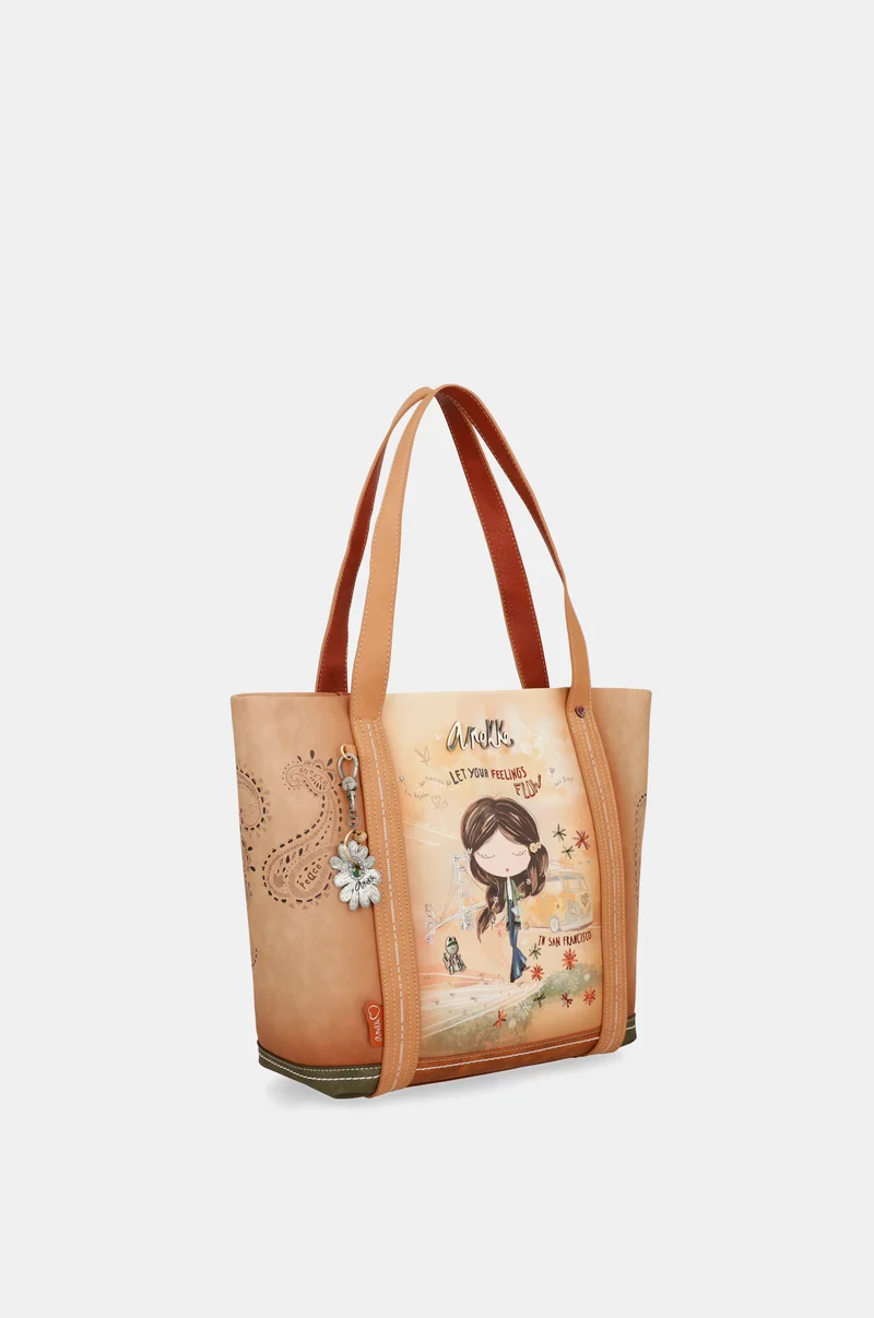 Sac shopping camel Peace & Love
