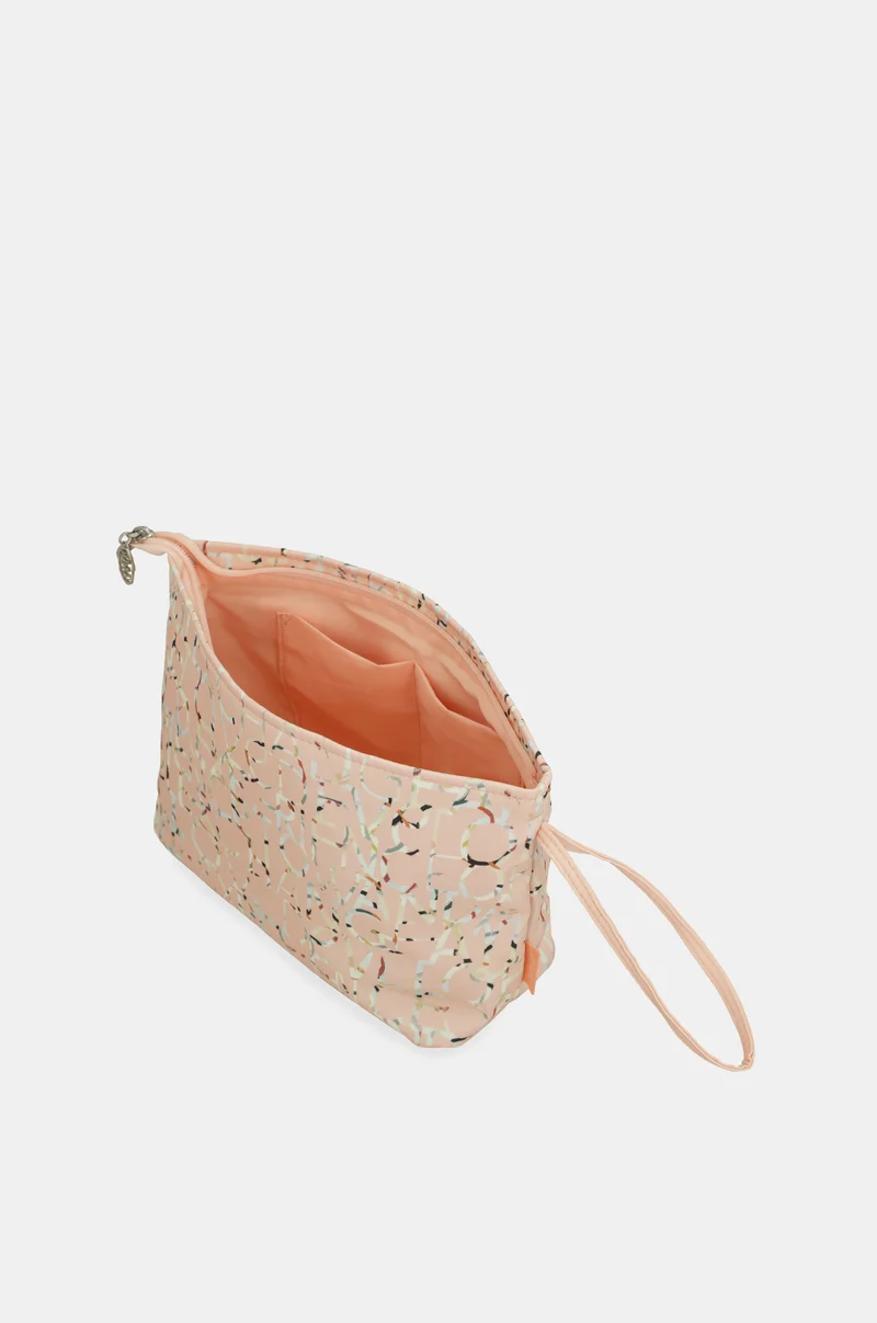 Grand sac de plage rose imprimé