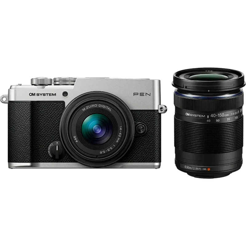 PEN avec 14-42mm f/3.5-5.6 III & 40-150mm f/4.0-5.6 R (Argent)