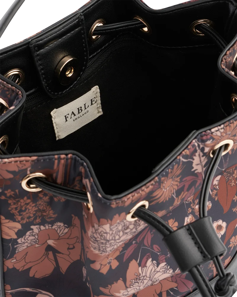 Deco Bloom Black Bucket Bag