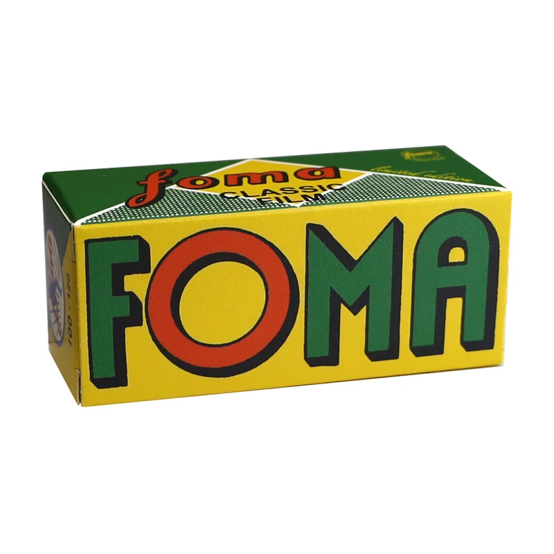 Film Noir et Blanc Fomapan 100 Classic (Rouleau 120) Emballage Retro