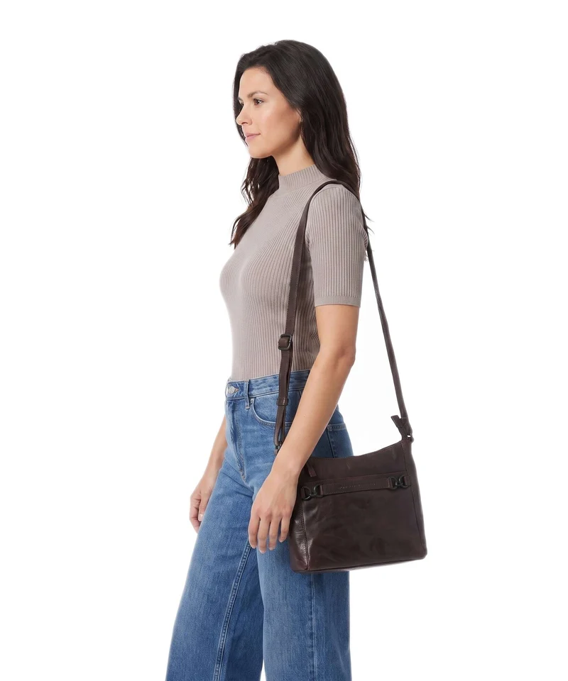 Spikes & Sparrow Bronco Elize Sac bandoulière dark brown