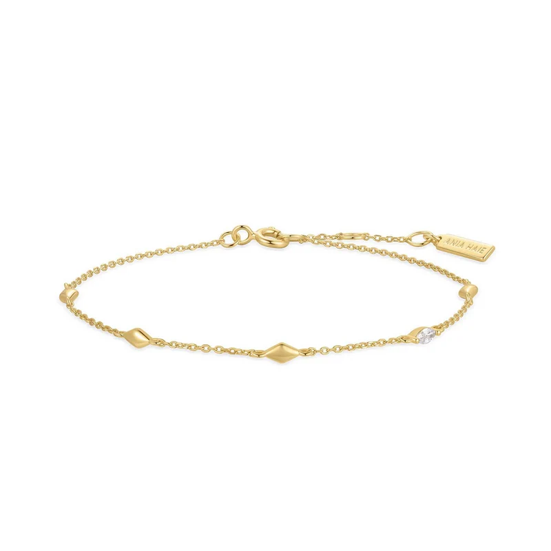 Ania Haie Melodic Poet Gold Multi Rhombus Station Bracelet S AH-B066-03G
