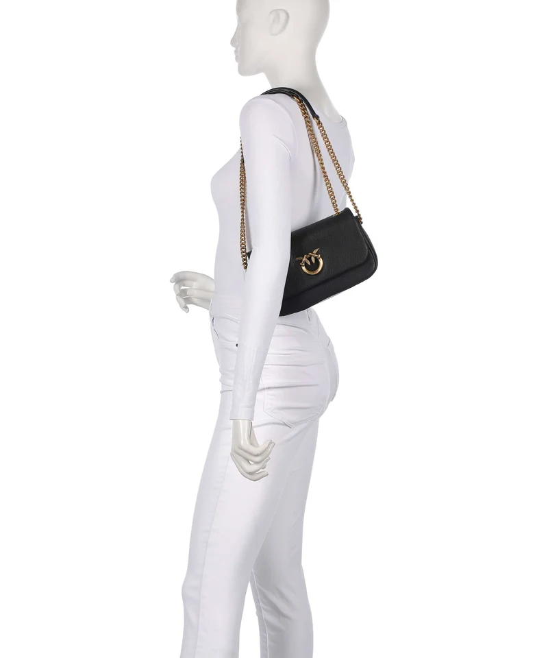 Pinko Click Soft Horizontal Chain Sac porté épaule nero/antique gold