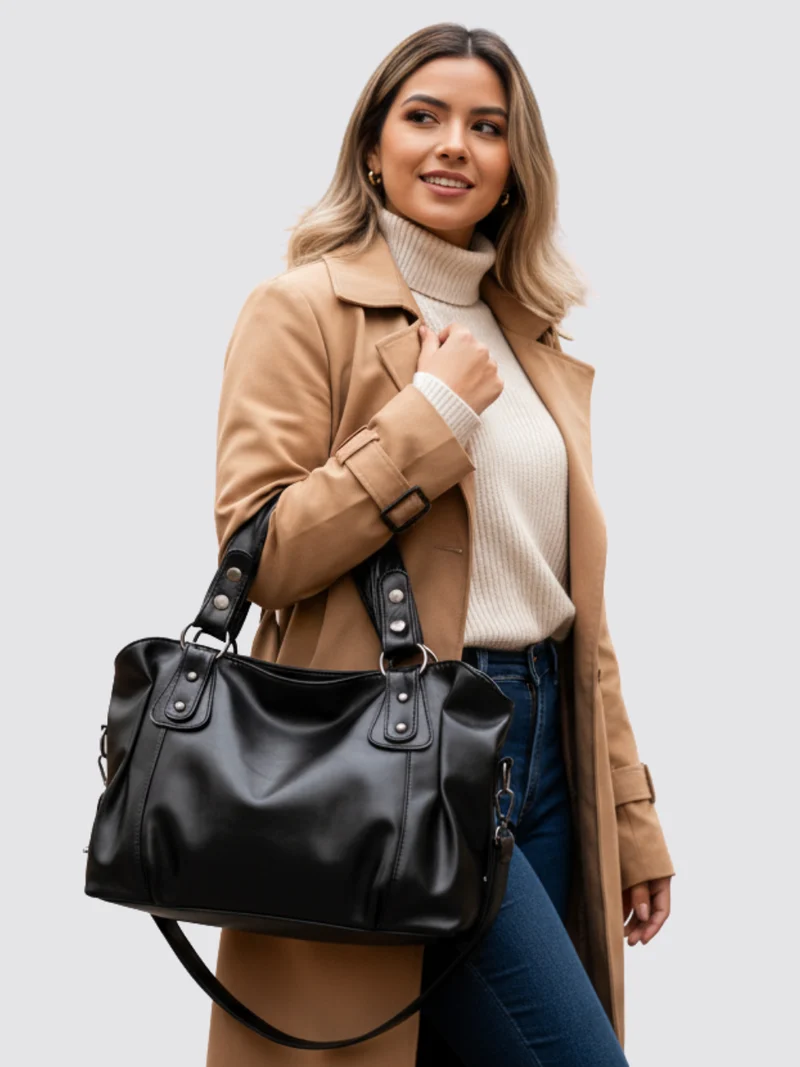 Sac en cuir Angelina - Noir