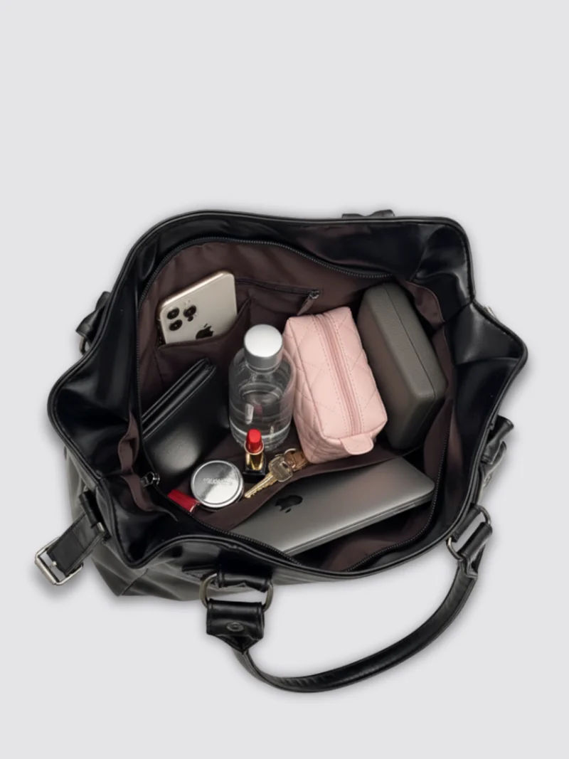 Sac en cuir Angelina - Noir