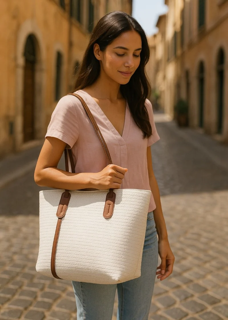 Sac fourre-tout tissé Vicky