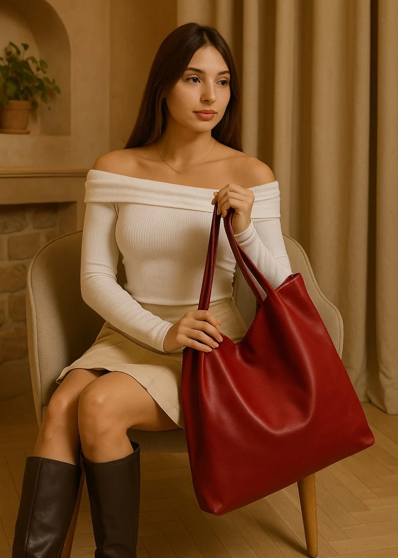 Sac en cuir Felicia avec une pochette gratuite