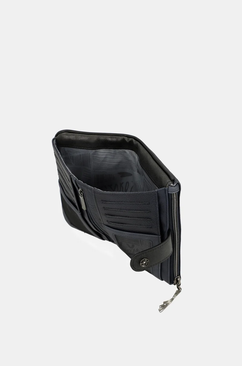 Portefeuille RFID souple bleu marine Studio