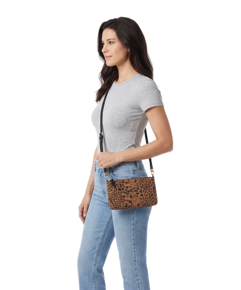 Pinko Flat Horizontal Mini Sac bandoulière maculato/marrone/antique gold