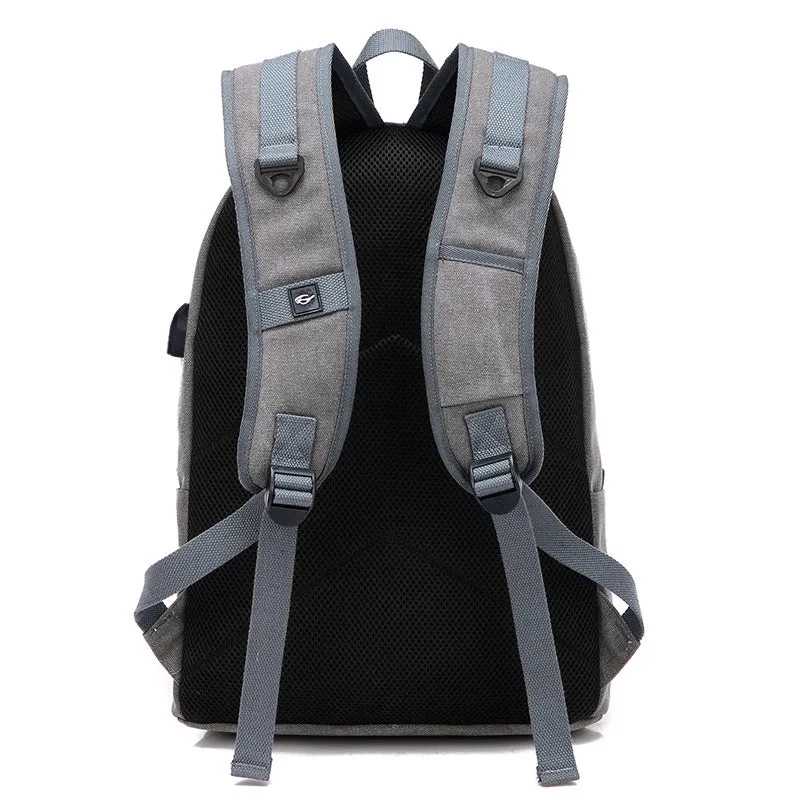 Sac à dos collégien en toile avec chargeur USB