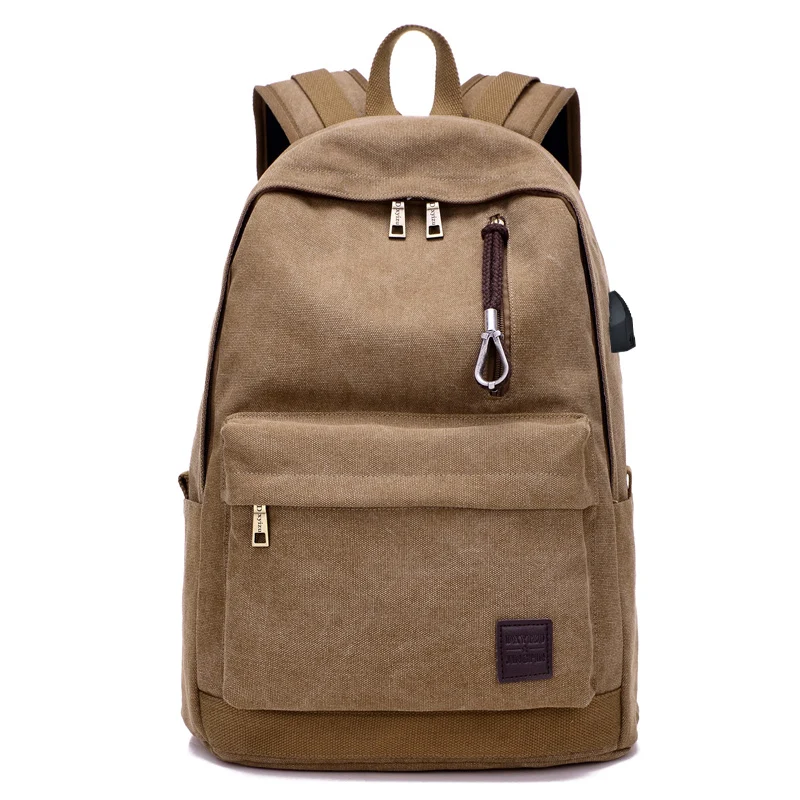 Sac à dos collégien en toile avec chargeur USB