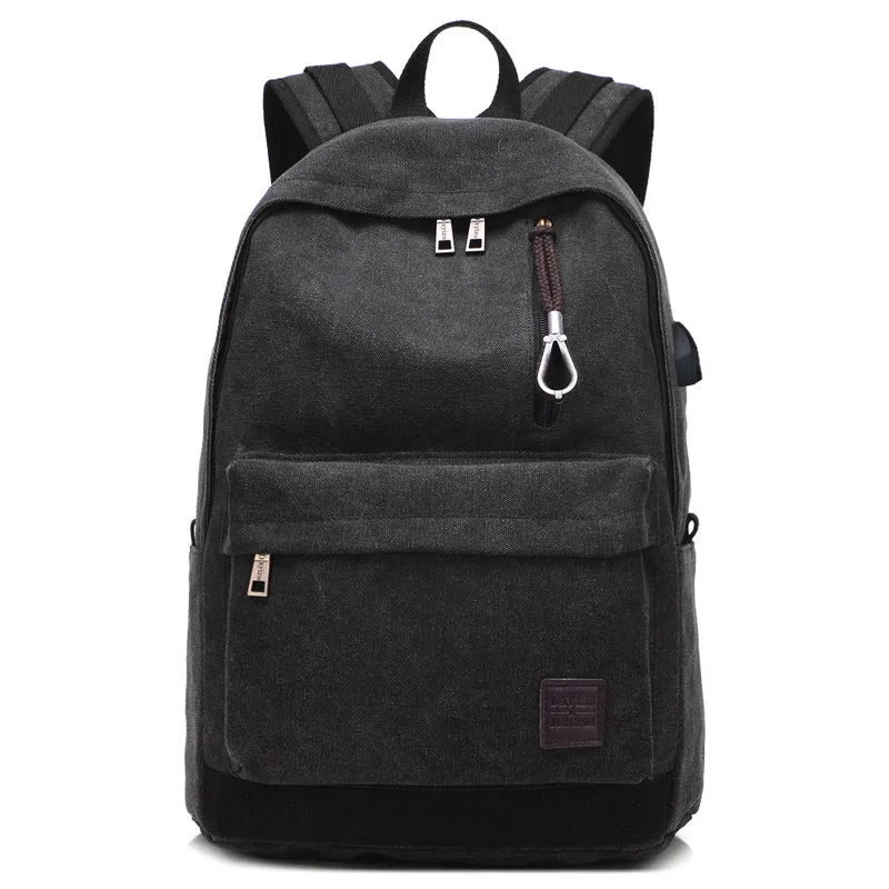 Sac à dos collégien en toile avec chargeur USB