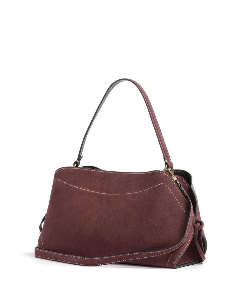 Abro Suede Necessity Small Sac porté épaule burgundy