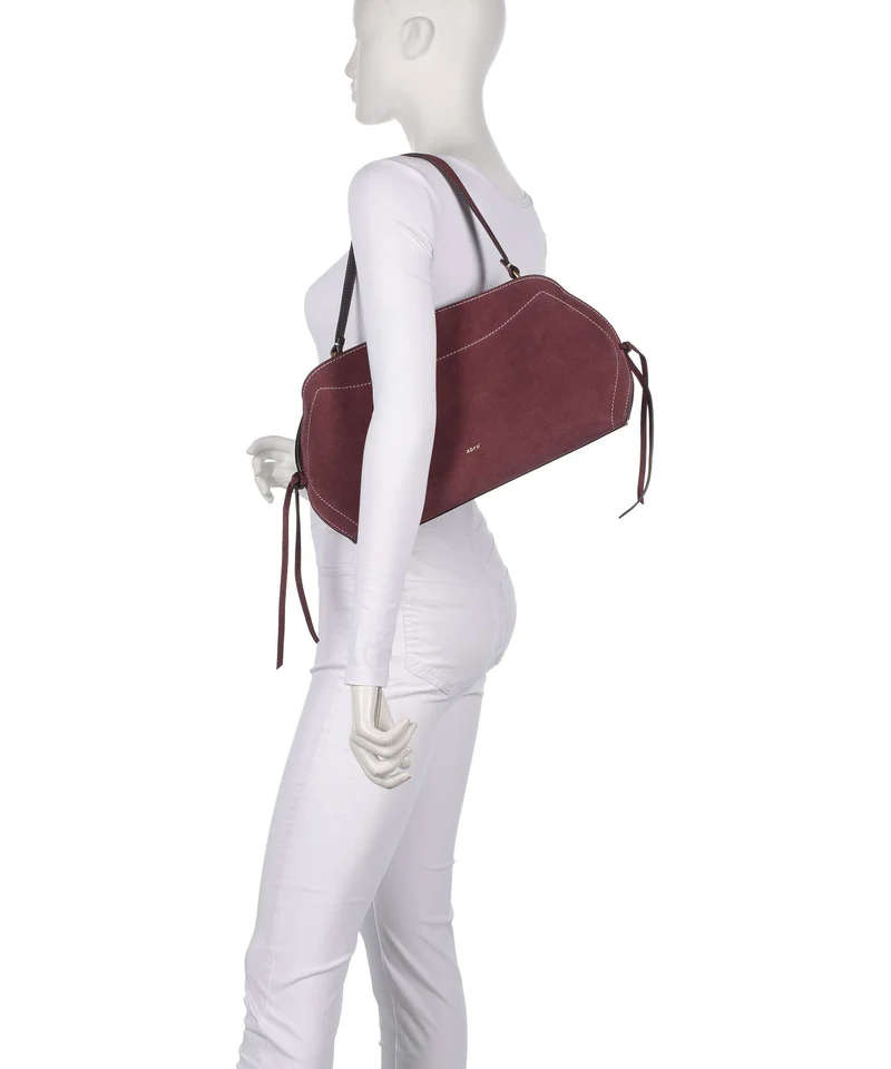 Abro Suede Necessity Small Sac porté épaule burgundy
