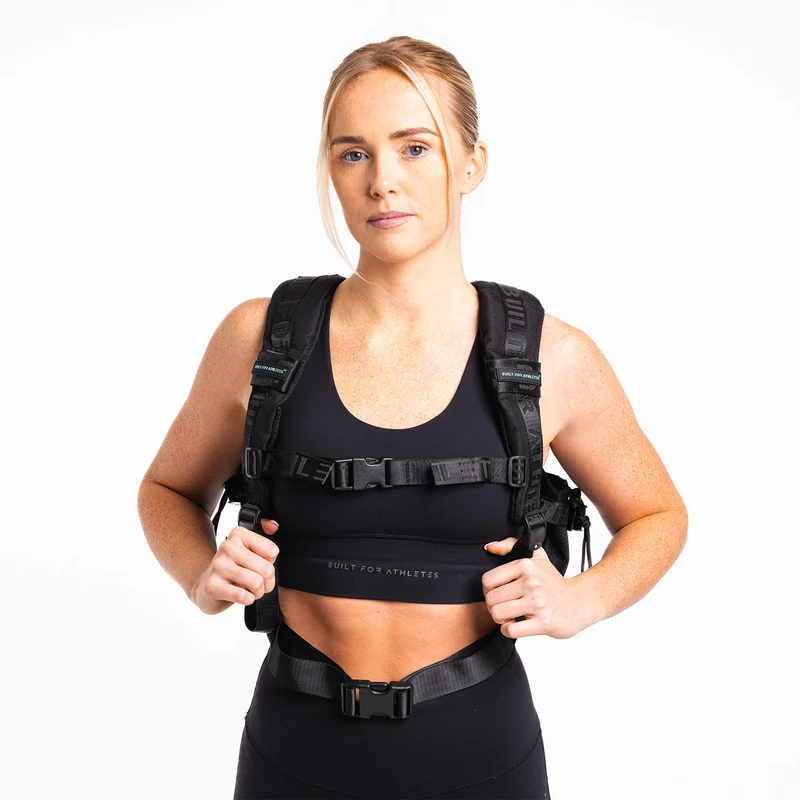 Black & Aqua Gym Backpack Compact