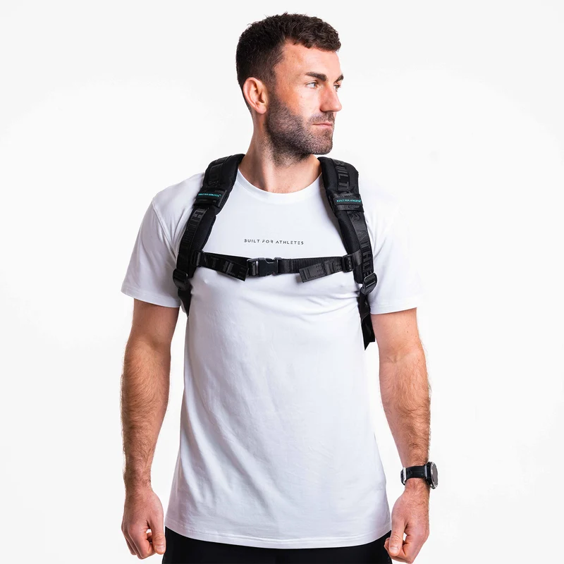 Black & Aqua Gym Backpack Compact