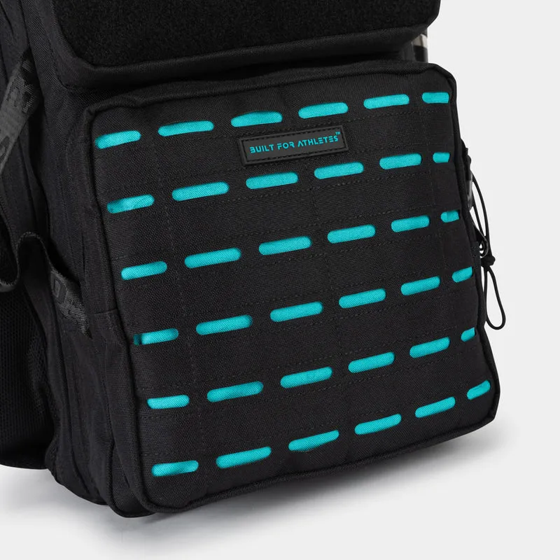 Black & Aqua Gym Backpack Compact
