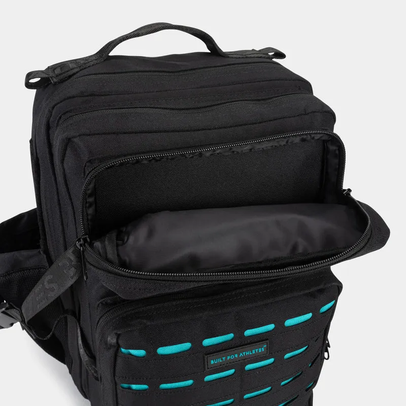 Black & Aqua Gym Backpack Compact