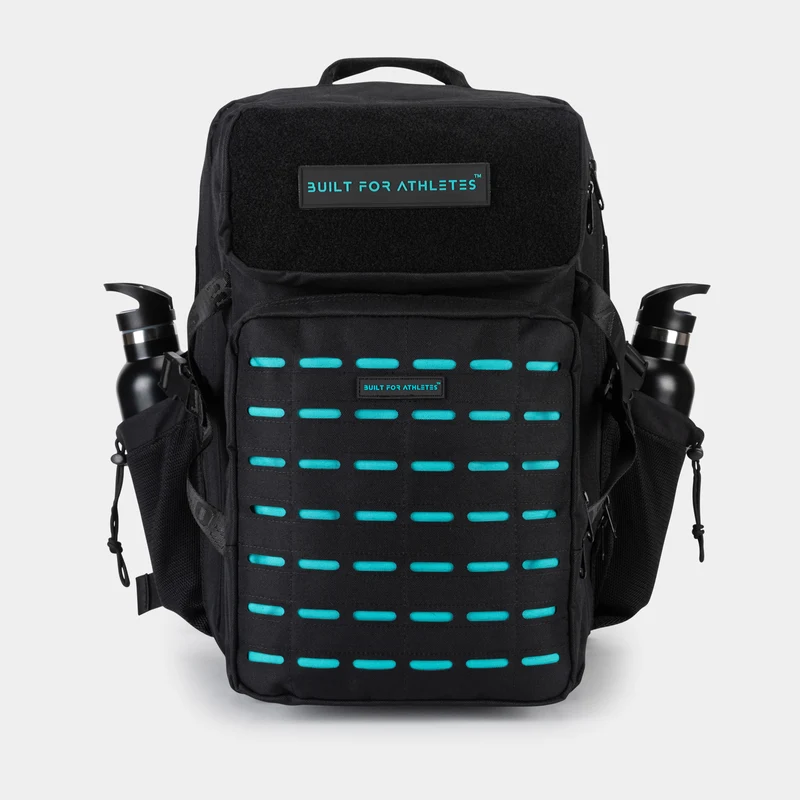 Black & Aqua Gym Backpack Plus