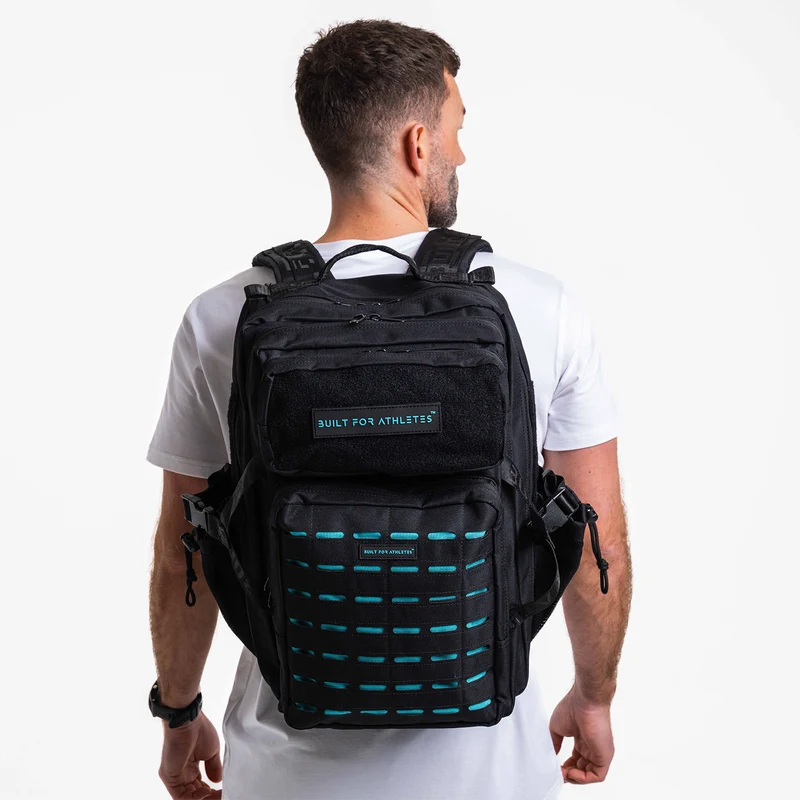 Black & Aqua Gym Backpack Plus