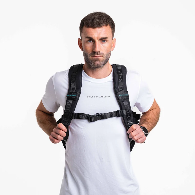 Black & Aqua Gym Backpack Plus