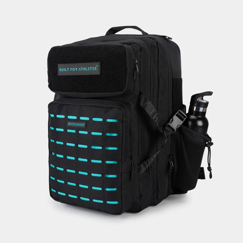 Black & Aqua Gym Backpack Plus