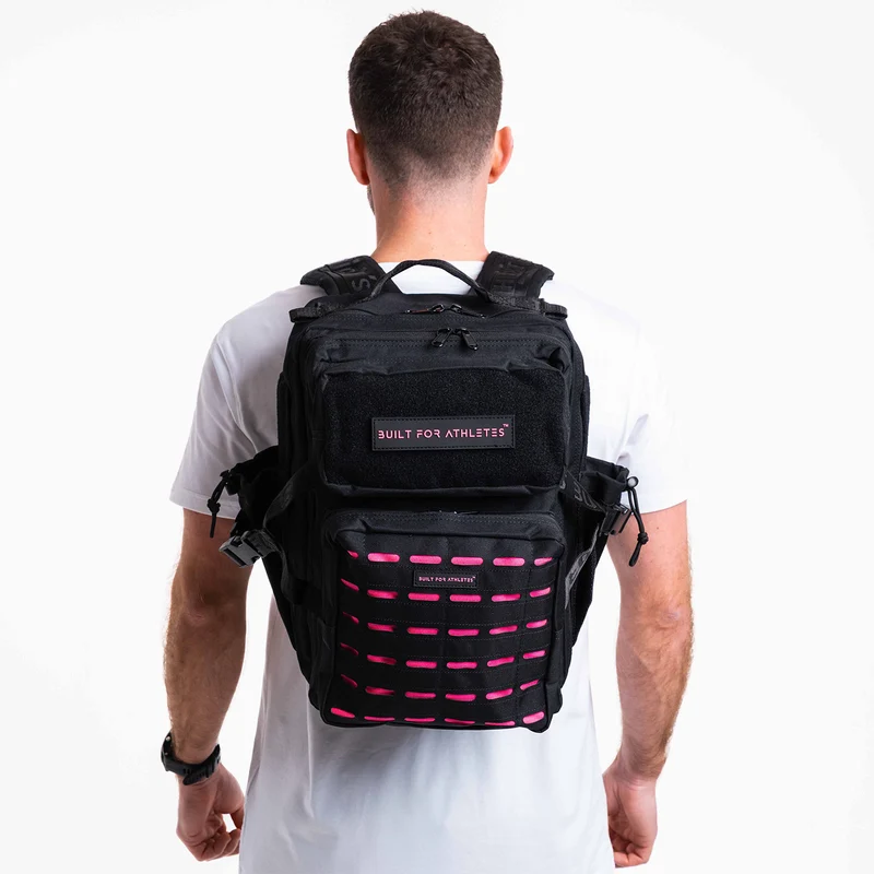 Black & Pink Gym Backpack Compact