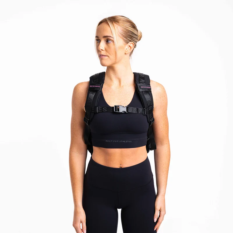 Black & Pink Gym Backpack Compact