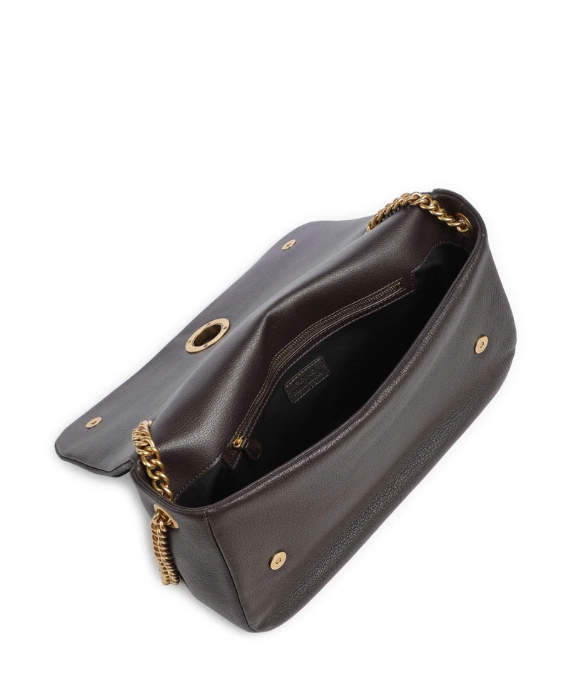 Pinko Click Soft Horizontal Chain Sac porté épaule marrone marasca/antique gold