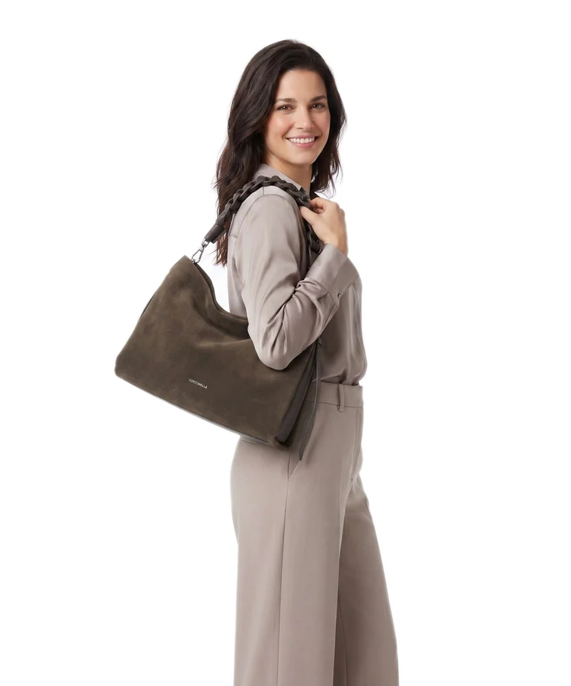 Coccinelle Boheme Suede Sac fourre-tout fango