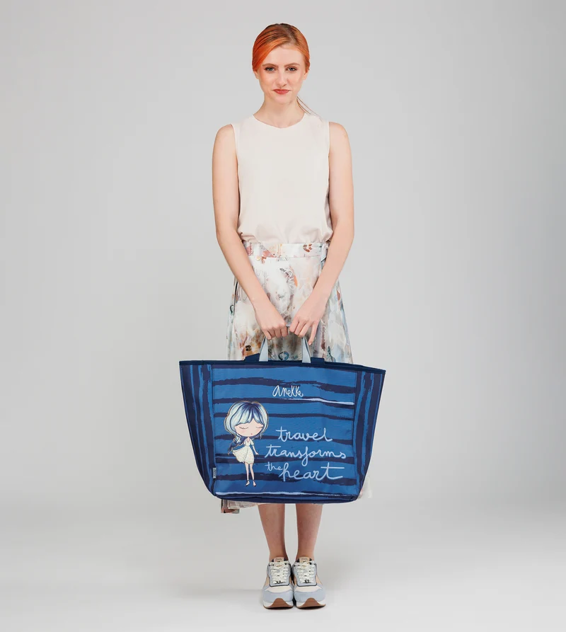 Grand sac de plage bleu