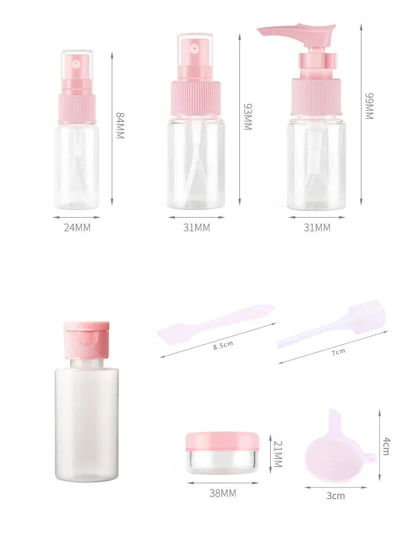 Kit Trousse de Toilette Avion | Flacons Réutilisables Plastique