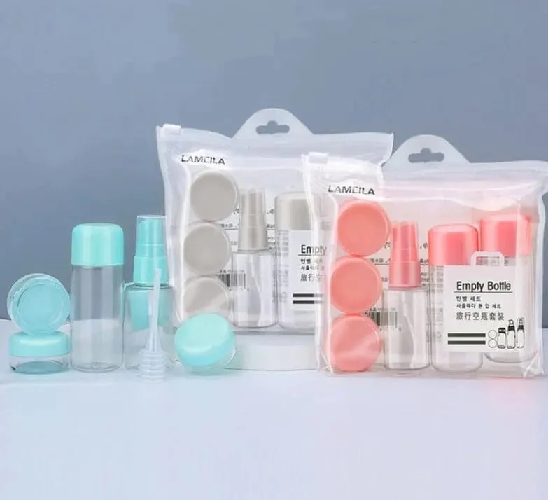 Kit de Voyage Avion Flacons | Trousse Plastique Transparente