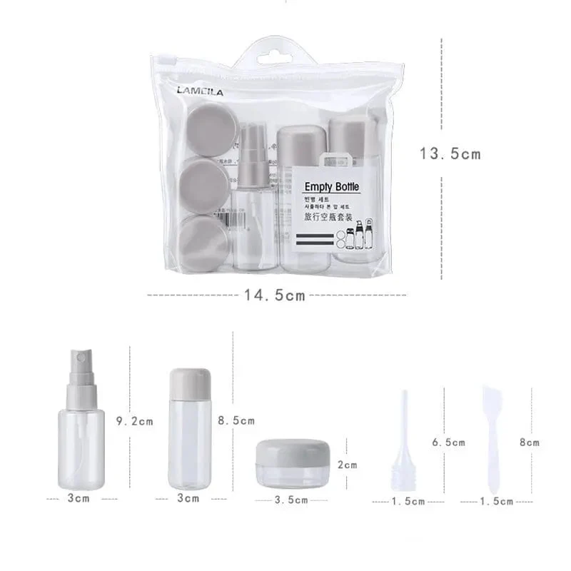 Kit de Voyage Avion Flacons | Trousse Plastique Transparente