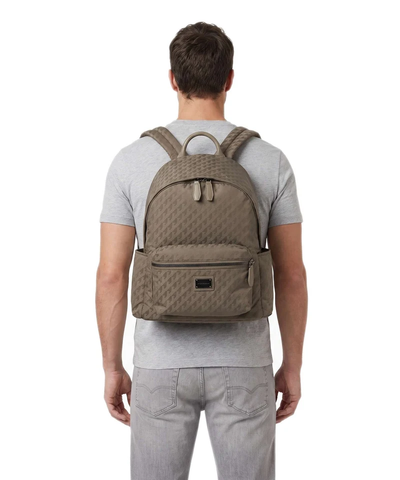 Emporio Armani Eagle All Over Sac à dos stone gray